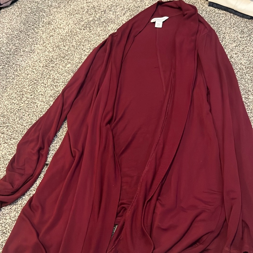 XXL long maroon cardigan